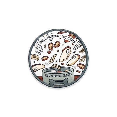 2.5 ''Rayon Fabric Label tambalan Tenun Untuk Jaket sedih Berbatasan​