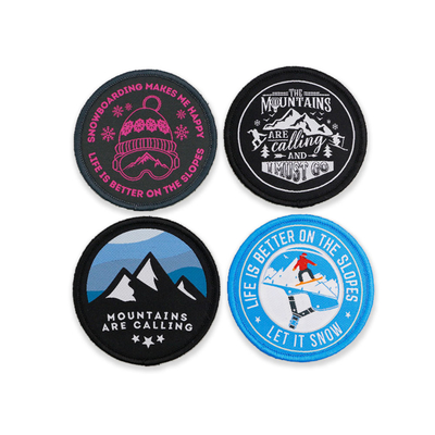 Ski Bordir Olahraga tambalan Kain Benang Tenun Untuk Jaket