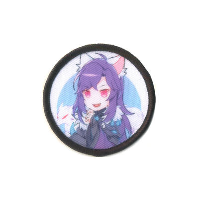 Karakter Anime 3D Puff tambalan Mencetak Bahan Poliester Bordir sedih