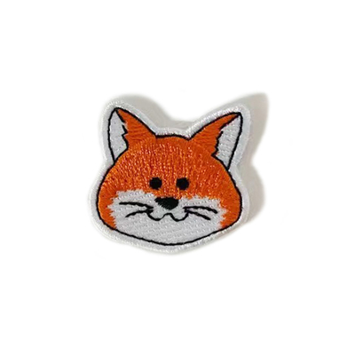 tambalan Bordir Pakaian Animal Fox Logo Untuk T Shirt Potong Laser Berbatasan