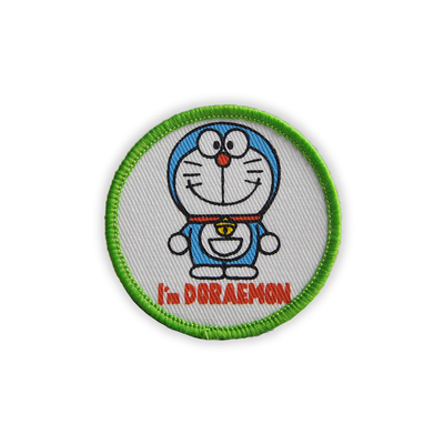 Bordir Besi Pada 3D Puff tambalan Doraemon Logo Anime Pokemon