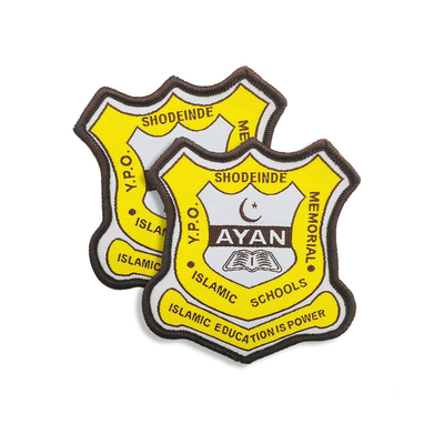 Lencana Tenunan Kustom Seragam Akademi, Chenille Iron On tambalan Polyester Material