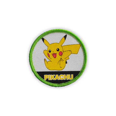 Bordir Besi Pada 3D Puff tambalan Doraemon Logo Anime Pokemon
