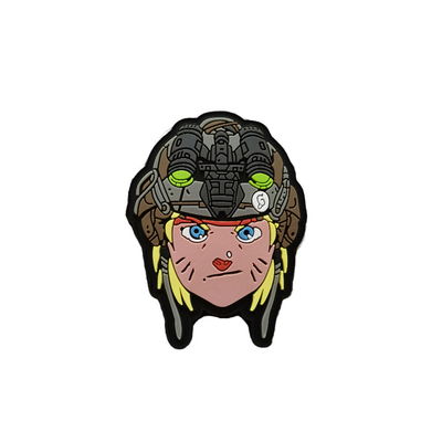 3D PVC Badge tambalan Silicone Velcro Polyester Bahan Ukuran 9cm
