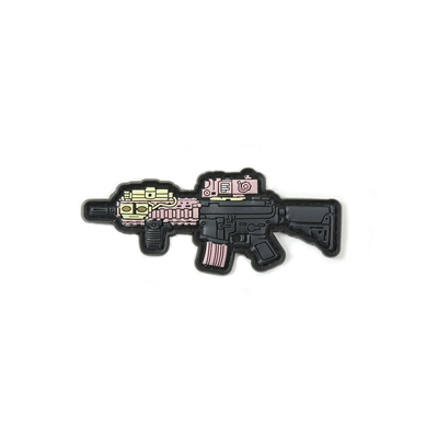 Senapan Senapan Bentuk PVC Badge tambalan 3.5 ''Lebar Bahan Karet Silikon Untuk Militer