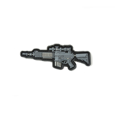 Senapan Senapan Bentuk PVC Badge tambalan 3.5 ''Lebar Bahan Karet Silikon Untuk Militer