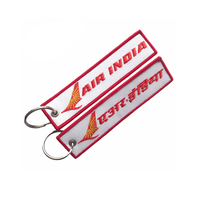Tag Gantungan Kunci Bordir Twill sedih Untuk Hadiah Souvenir 13cm × 3cm