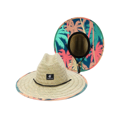 Round Beach tambalan Straw Hat Untuk Memancing Tropis Ramah Lingkungan