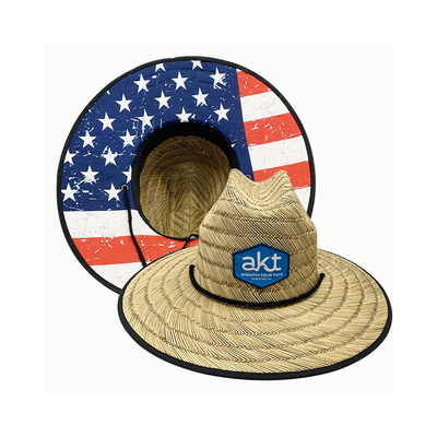11.5 Cm Brim Woven Sun Hats, Outdoor Surfing Lifeguard Topi Jerami