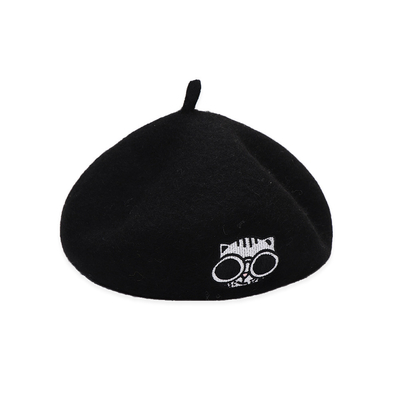Topi Baret Wol Militer Warna Solid Untuk Wanita Dengan tambalan Bordir