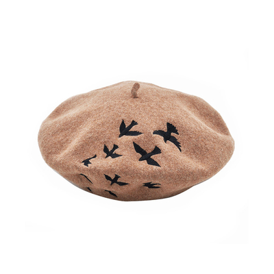 Topi Topi Baret Wol Poliester Warna Solid Untuk Wanita Halloween