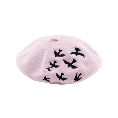 Topi Topi Baret Wol Poliester Warna Solid Untuk Wanita Halloween