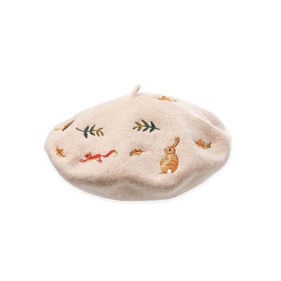 Topi Baret Warna Solid Eco Printing Bahan Wol Poliester