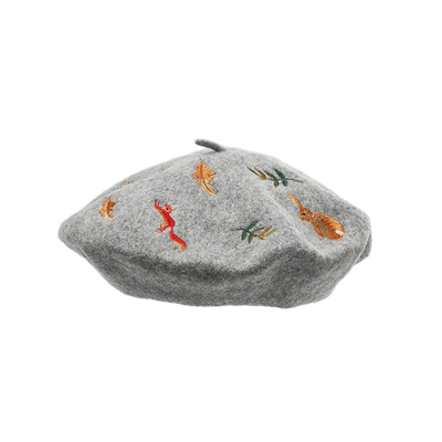 Topi Baret Warna Solid Eco Printing Bahan Wol Poliester