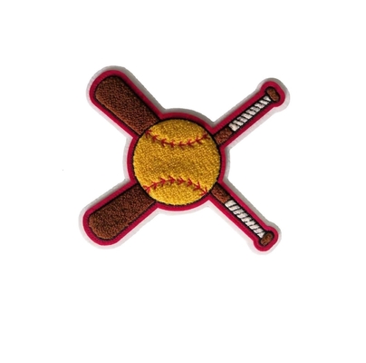 Merrowed Border Chenille Embroidery Patch Untuk Pakaian Olahraga Jas Topi