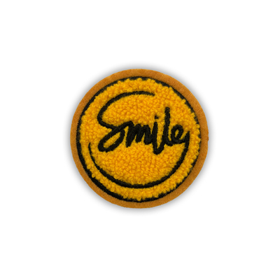 Glitter Letter Emoji Chenille Bordir tambalan Untuk Tas Pakaian Topi